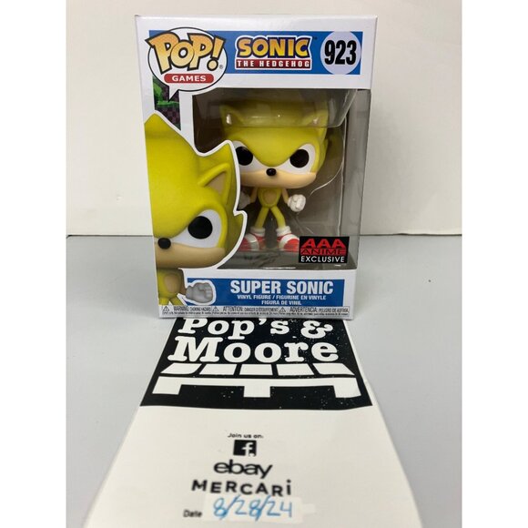 Funko Pop Games! Sonic The Hedgehog: Super Sonic 923 AAA Exclusive Figure New - Picture 1 of 11